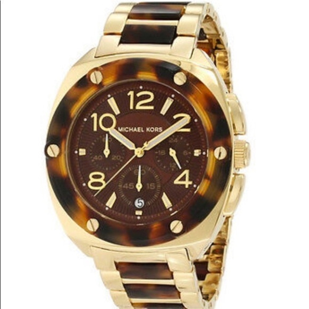 Michael Kors Mid-Size Tribeca Watch Gold Tortoise